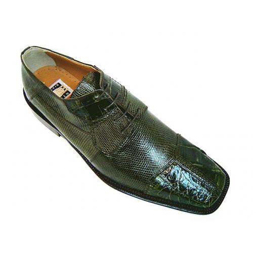 David Eden Joplin Olive Genuine Crocodile/Lizard Shoes